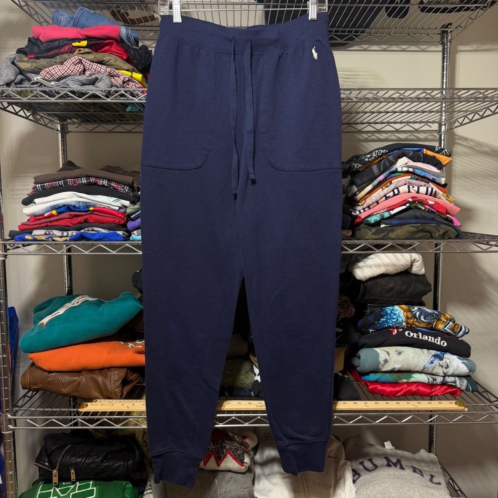 Polo Ralph Lauren Joggers Mens M Navy Blue Sleepwear Sweatpants Pony Logo Jogger